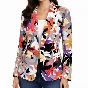 Paul Smith Black Label Floral Print Blazer Italy Cotton Stretch Jacket